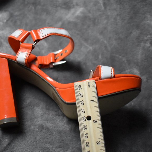 Hot Gossip Platform Sandals Sz 8- Orange/White - Picture 16 of 16